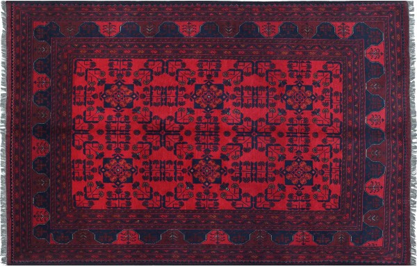 Afghan Khal Mohammadi Rug 160x230 Hand Knotted Brown Geometric Orient Short Pile