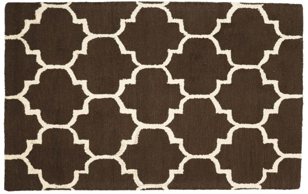 Carpet Moroccan Design 120x180 Brown Ornaments Hand Tufted Modern