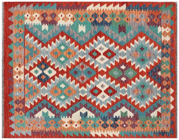 Afghan Maimana Kelim Carpet 150x200 Hand Woven Colorful Geometric Handmade 17 