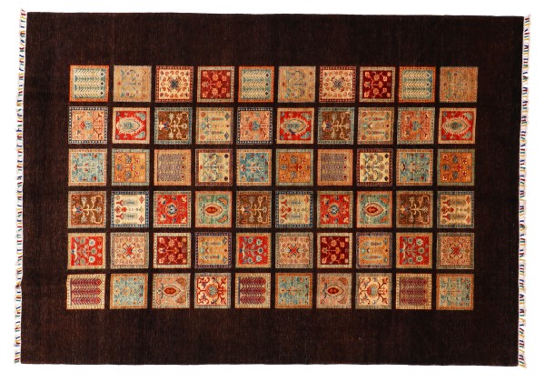 Ziegler Bakhtiar Carpet 200x300 Hand-knotted Black Geometric Oriental UNIKAT