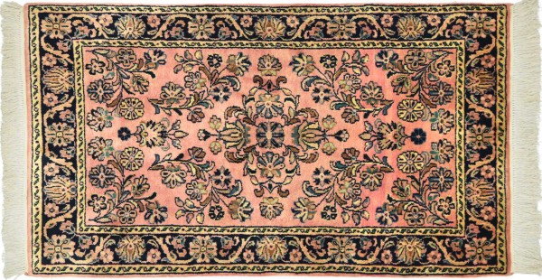 Sarough carpet 80x120 hand-knotted pink floral orient living room
