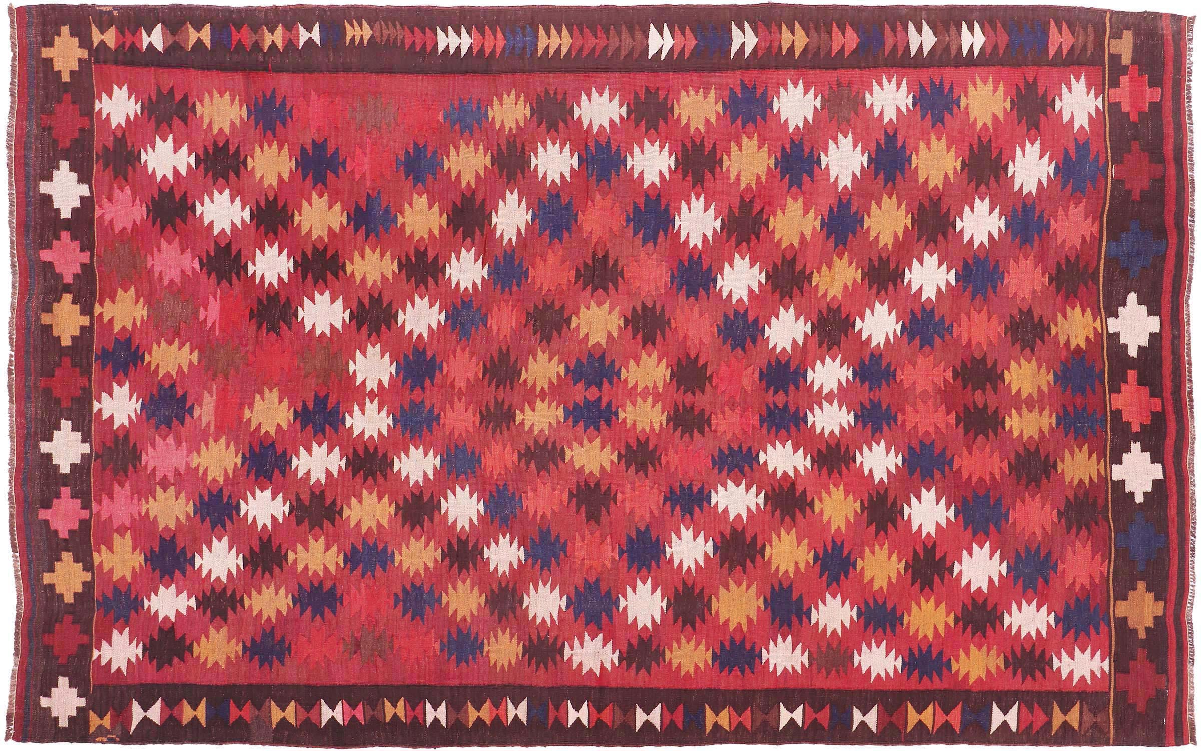Afghan Kelim Soumakh Ghalmuri Carpet 160x230 Hand Woven Red Geometric c 
