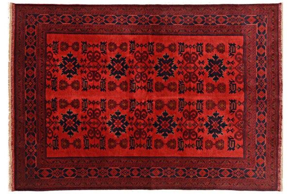 Afghan Khal Mohammadi Rug 170x240 Hand Knotted Brown Geometric Orient Short Pile