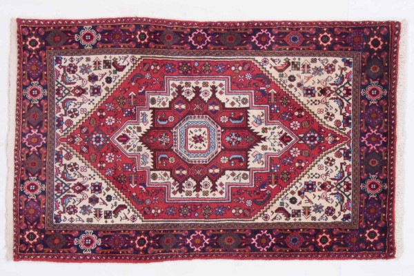 Perser Qultug 80x120 Handgeknüpft Teppich Rot Orientalisch Kurzflor Orient Rug