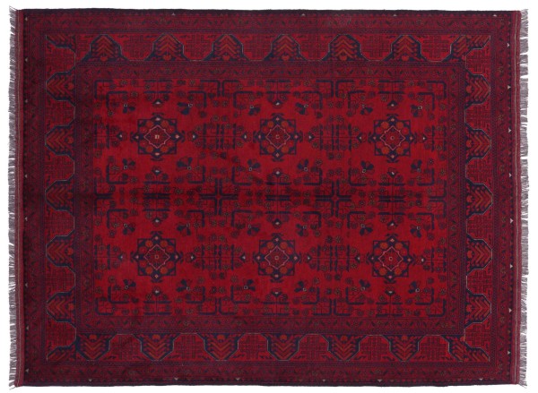 Afghan Rug Khal Mohammadi 180x230 Hand Knotted Brown Geometric Oriental