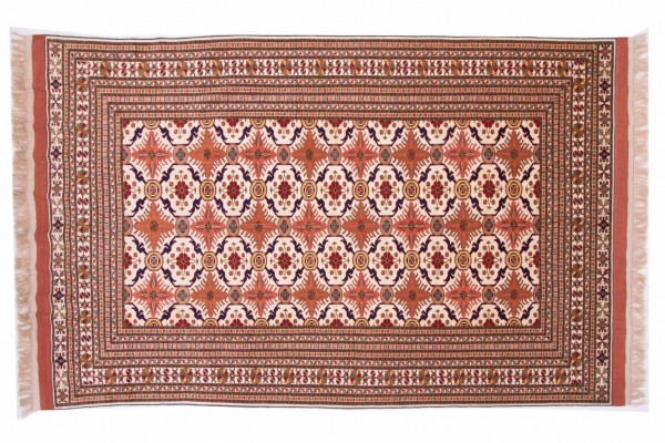 Afghan Mauri Kabul Rug 200x300 Hand Knotted Blue Geometric Pattern Orient Short Pile