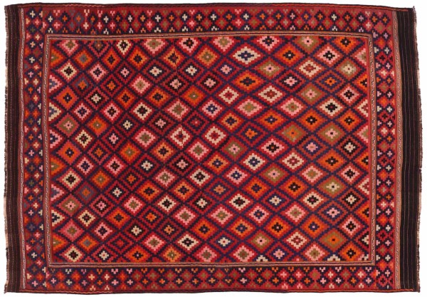 Kelim Afghan Soumakh Teppich 170x250 Handgewebt Rot Geometrisch Handarbeit Zimmer