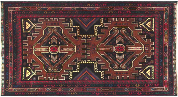Afghan Feiner Belutsch Teppich 100x150 Handgeknüpft Grau Geometrisch Orient Kurzflor