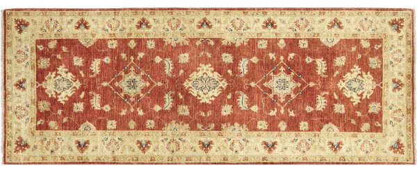 Afghan Feiner Ferahan Ziegler Teppich 90x180 Handgeknüpft Braunrot Floral Orient