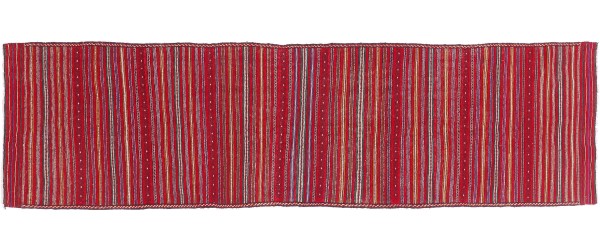 Afghan Kilim Soumakh Ghalmuri Rug 80x300 Handwoven Runner Red Stripes Handmade