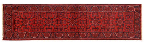 Afghan Khal Mohammadi Teppich 70x290 Handgeknüpft Läufer Braun Geometrisch Orient