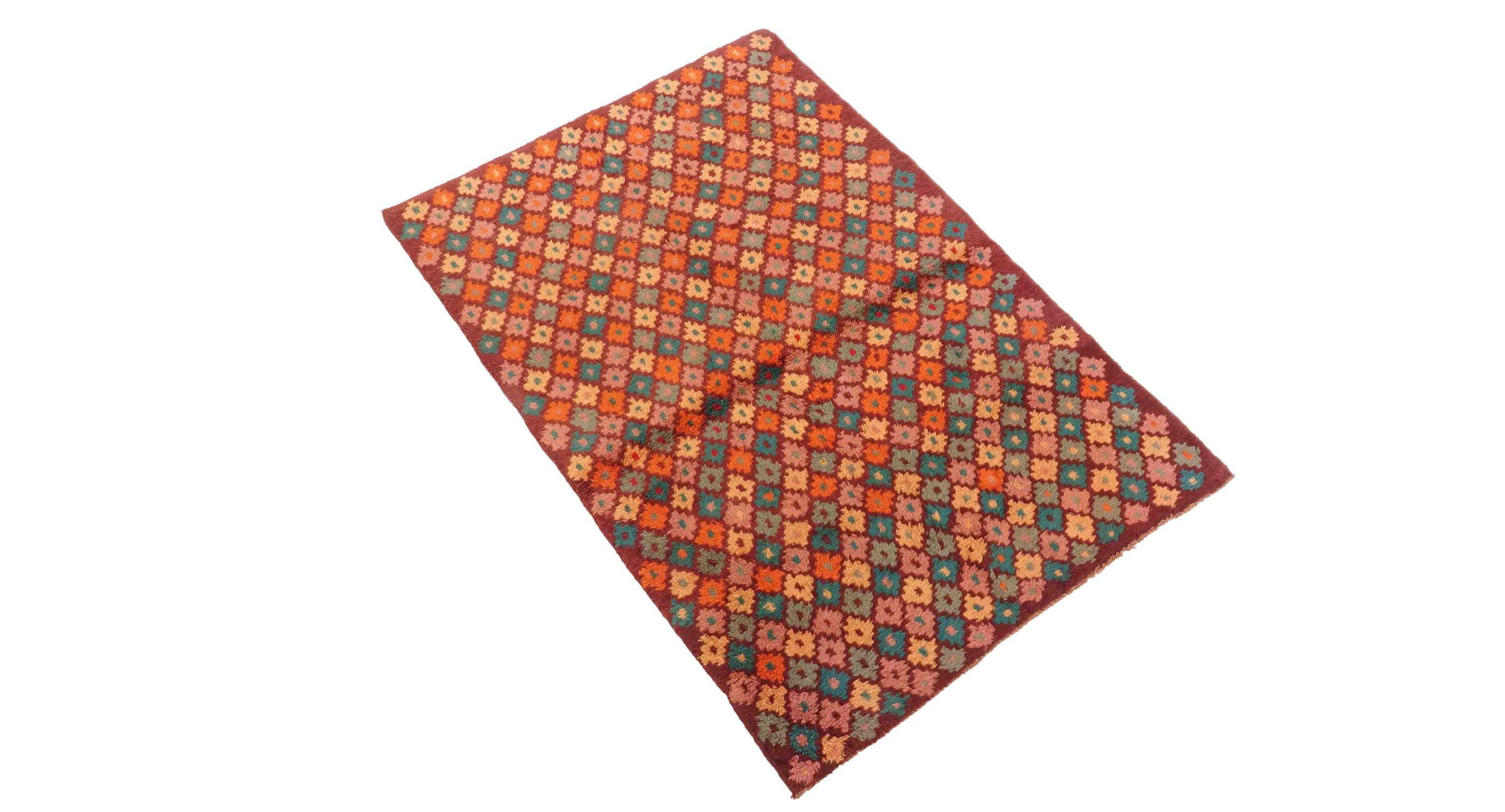 Tapis Gabbeh 110x160 Noué Main Laine - Marron Motif Motif - Pièce Unique