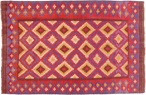 Afghan Kelim Soumakh Ghalmuri Carpet 140x200 Hand Woven Red Geometric b 