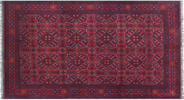 Afghan Khal Mohammadi Teppich 120x200 Handgeknüpft Braun Geometrisch Orient Kurzflor