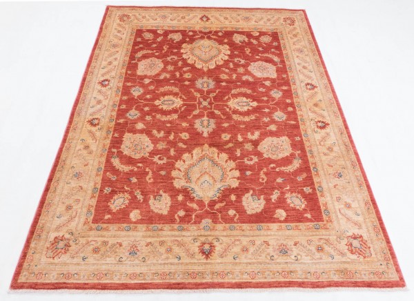 Afghan Chobi Ziegler Fein 150x200 Handgeknüpft Teppich Rot Blumenmuster