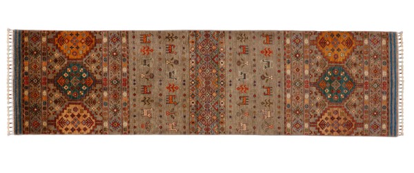 Ziegler Khorjin Nomad carpet 80x300 hand-knotted runner beige stripes oriental