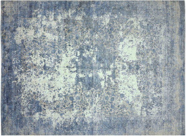 Handloom Vintage 240x170 Handgewebt Teppich 170x240 Blau Abstrakt Handarbeit Orient