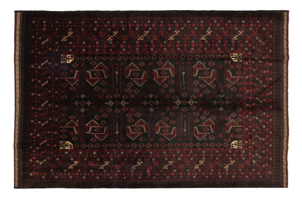 Afghan Beloutsch 200x250 Handgeknüpft Teppich Schwarz Geometrisch Kurzflor