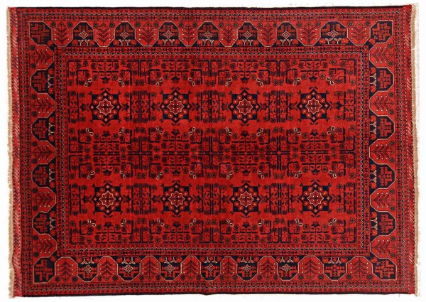 Afghan Khal Mohammadi Rug 170x240 Hand Knotted Brown Geometric Orient Short Pile