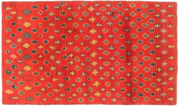 Gabbeh carpet 110x190 hand-knotted red stripes oriental UNIKAT short pile