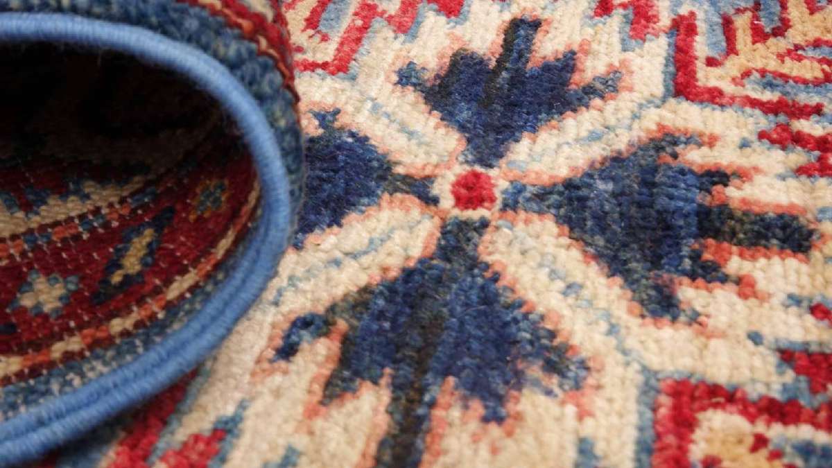 Nomad Collection Teppich Läufer 305x79 Cm – Blau-rot, Polypropylen, Schmutzabweisend, Maschinengewebt