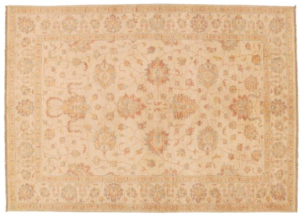 Chobi Ziegler carpet 170x240 hand-knotted beige floral oriental UNIKAT short pile