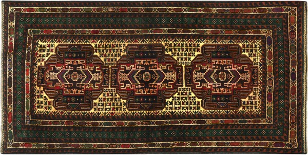Afghan Belutsch Baluch 120x180 Handgeknüpft Orientteppich Beige Geometrisch