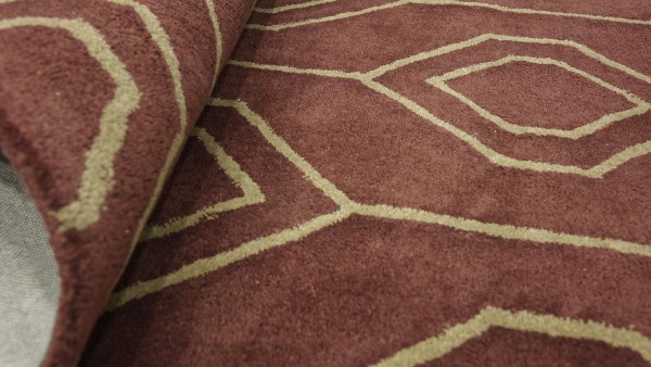 Teppich Handgefertigt 160x230 Braun Durchgemustert Handarbeit Handtuft Modern