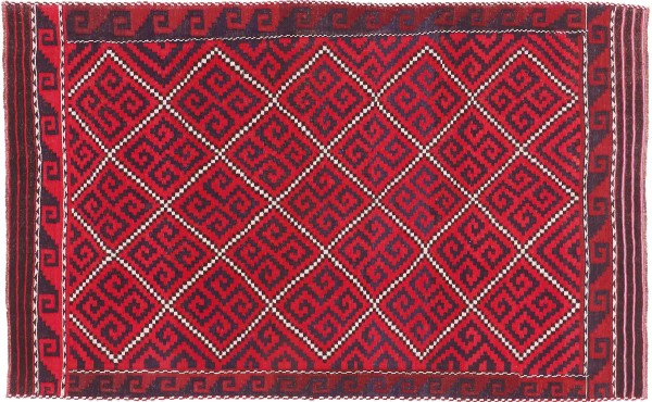 Afghan Kelim Soumakh Ghalmuri Teppich 180x290 Handgewebt Rot Geometrisch Handarbeit