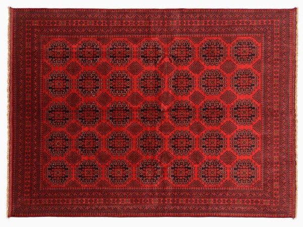 Afghan Khal Mohammadi Teppich 250x350 Handgeknüpft Braun Geometrisch Orient Kurzflor