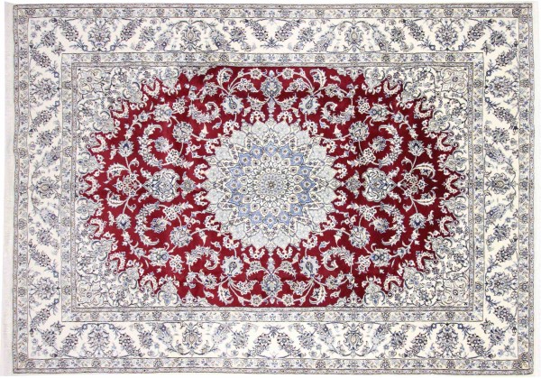 Persian carpet Nain Kashmar 250x350 Hand-knotted Red Medallion Oriental UNIKAT