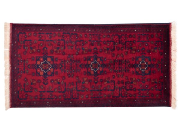 Afghan Belgique Khal Mohammadi 100x50 Handgeknüpft Teppich 50x100 Braun Geometrisch