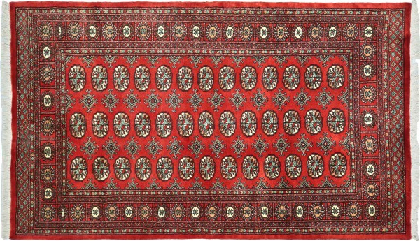 Pakistan Buchara 120x180 Handgeknüpft Teppich Orange Geometrisch Muster