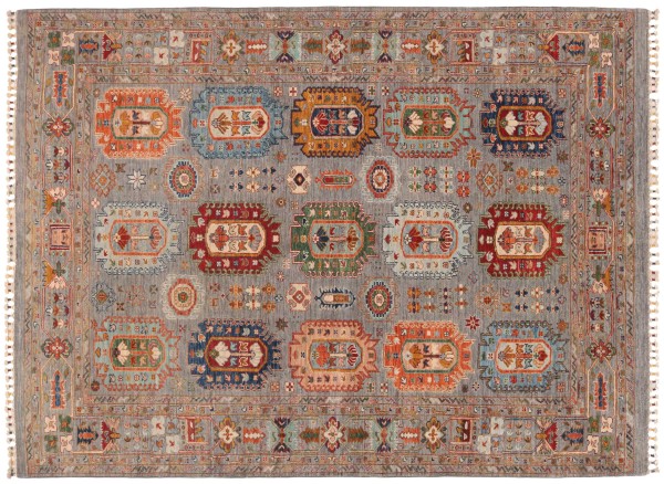 Waziri carpet 170x240 hand-knotted blue floral oriental UNIKAT short pile