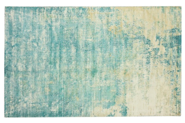 Handloom Vintage 230x160 Handgewebt Teppich 160x230 Blau Abstrakt Handarbeit Orient