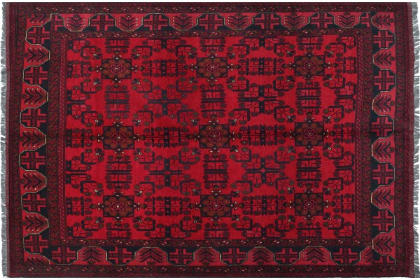 Afghan Khal Mohammadi Teppich 200x250 Handgeknüpft Braun Geometrisch Orient Kurzflor