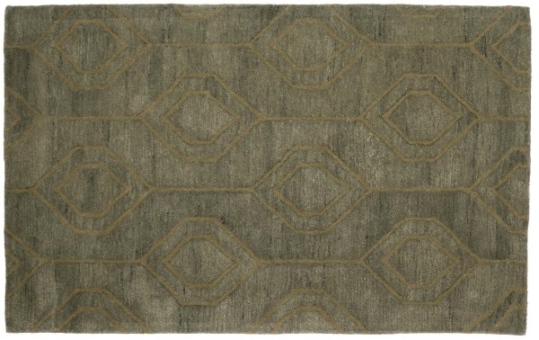 Short-pile rug 120x180 gray patterned handcrafted handtuft modern
