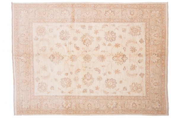 Afghan Chobi Ziegler 150x200 Handgeknüpft Teppich Beige Orientalisch Kurzflor