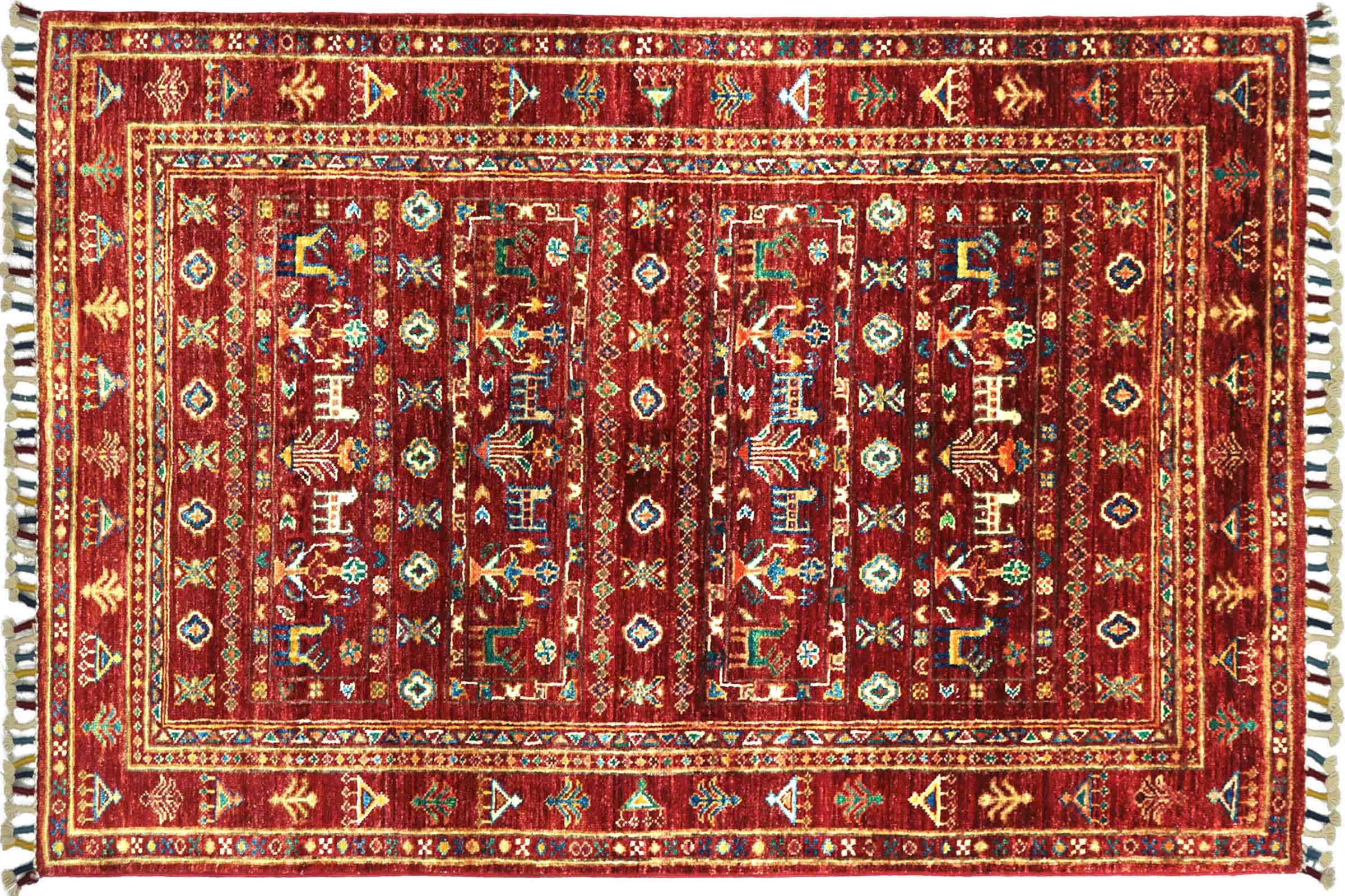 Afghan Ziegler Bakhtiar Carpet 150 x 200 Hand Knotted Orange Bakhtiar Orient 