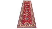 Preview: Kazak Teppich 80x300 Handgeknüpft Läufer rot Geometrisch Orientalisch UNIKAT Kurzflor Preview: Kazak Teppich 80x300 Handgeknüpft Läufer rot Geometrisch Orientalisch UNIKAT Kurzflor
