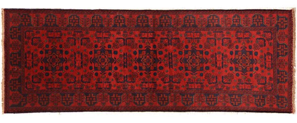 Afghan Khal Mohammadi Rug 80x300 Hand Knotted Runner Brown Geometric Orient