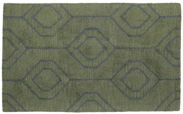Wool Rug 90x150 Gray Patterned Hand Tufted Modern