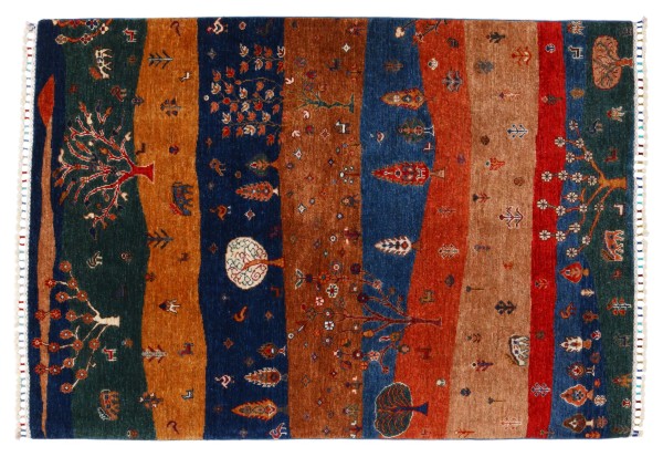 Ziegler Landscape Trees Carpet 120x180 Hand-knotted Colorful Oriental UNIKAT Short Pile