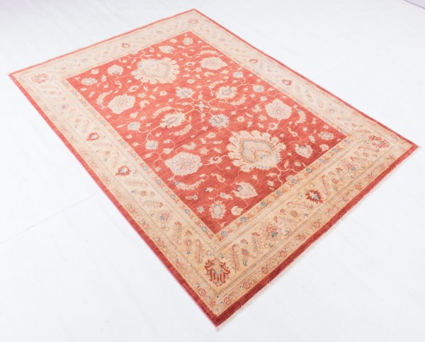 Afghan Chobi Ziegler Fein 150x200 Handgeknüpft Teppich Rot Blumenmuster