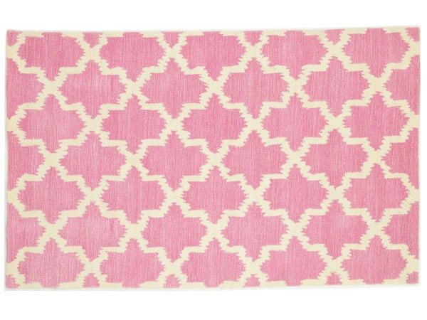 Handgefertigter Teppich 150x240 Handgetuftet Handarbeit Rosa Einfarbig Handtuft