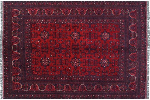 Afghan Khal Mohammadi Rug 160x230 Hand Knotted Brown Geometric Orient Short Pile