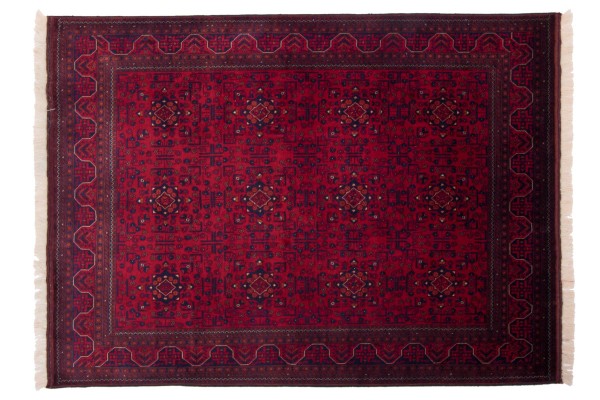 Afghan Belgique Khal Mohammadi Rug 150x200 Hand Knotted Brown Geometric Pattern