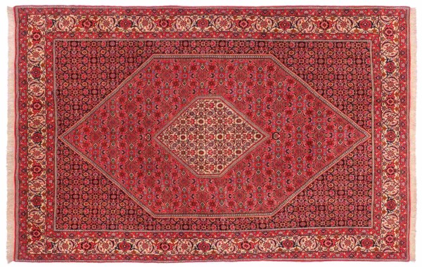 Perser Bidjar Zandjan 200x300 Handgeknüpft Teppich Rot Orientalisch Kurzflor