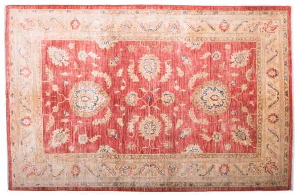 Afghan Chobi Ziegler Fein 120x180 Handgeknüpft Teppich Rot Blumenmuster