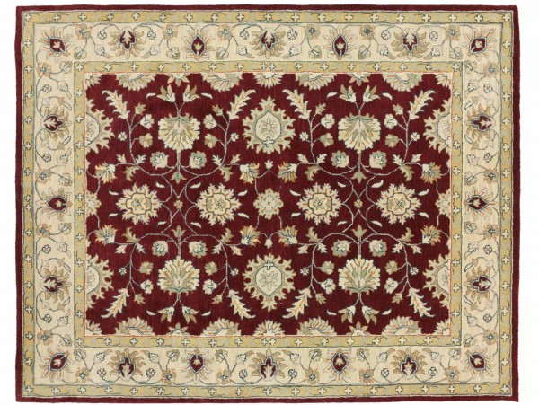 Handmade Rug 250x300 Red Floral Hand Tufted Modern